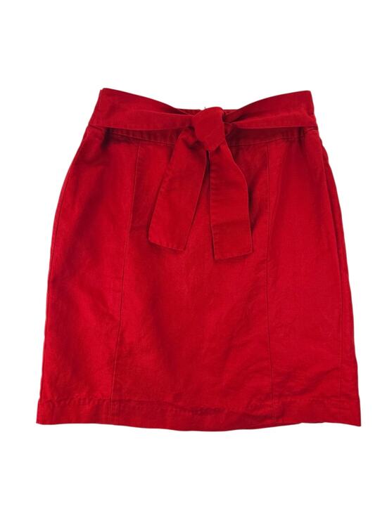 Banana Republic Dresses & Skirts - Banana Republic | Linen/Cotton Blend Red Skirt with Front Tie | Size 8